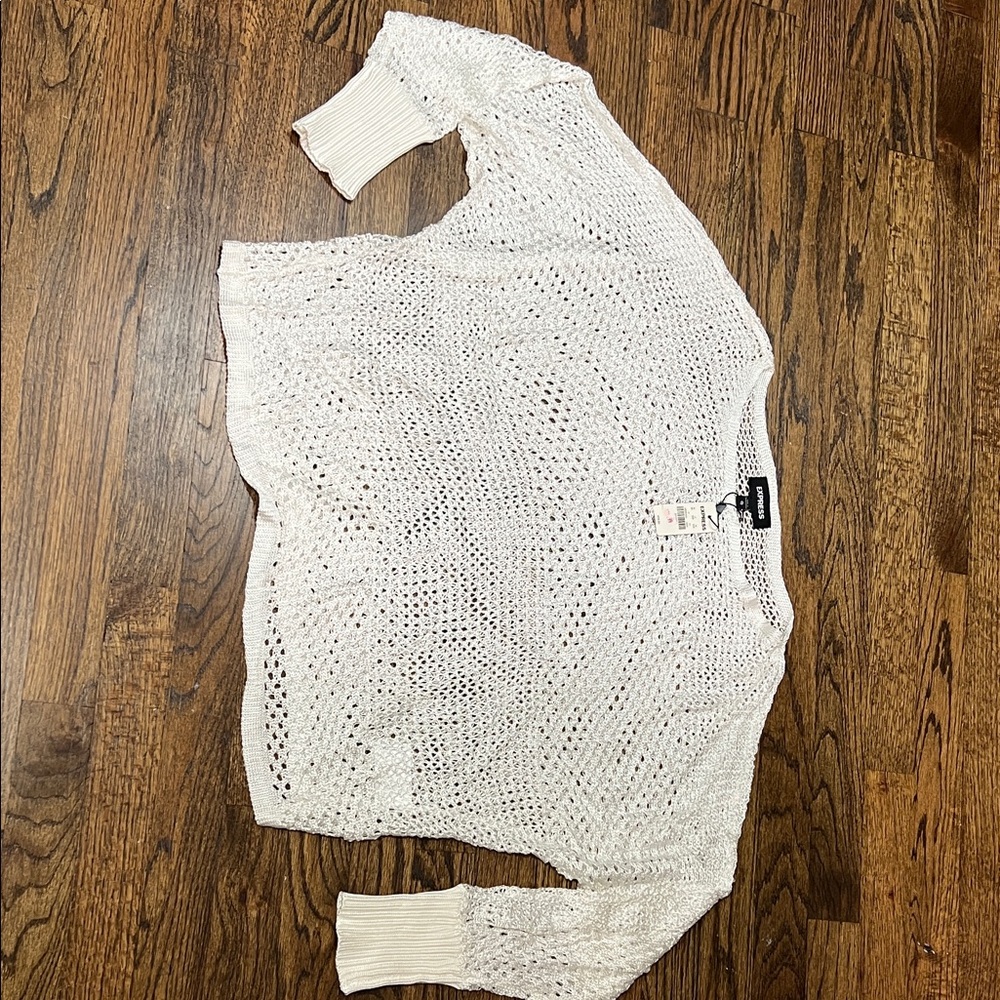 Express Women's Cream Knit Sweater